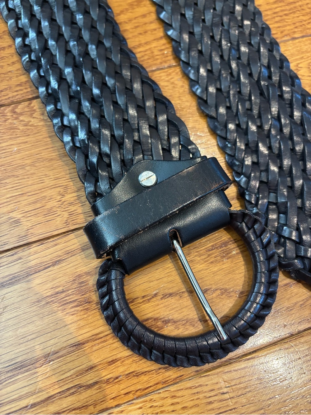 Vintage Boho Leather Braided Holt Renfrew Belt - Picture 7 of 11